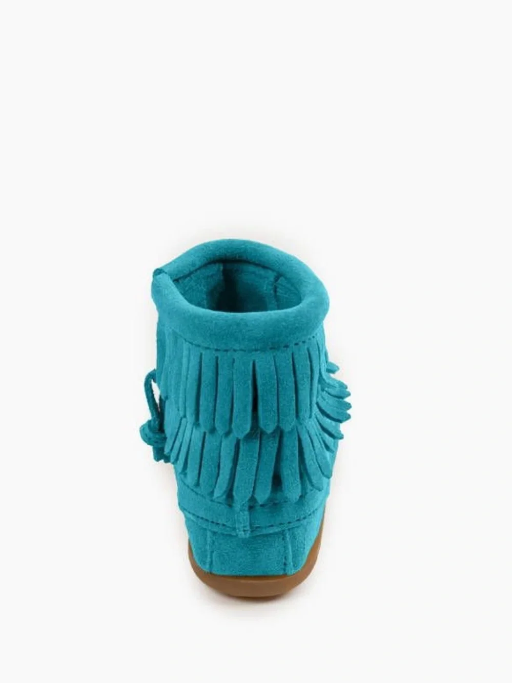Minnetonka Double Fringe Side Zip Moccasin Boots for Kids Size 9